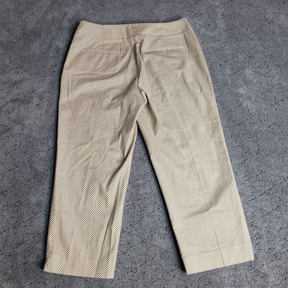 Talbots Pants Womens 10 Tan Heritage Side Zip Crop Wide Leg Loose Relaxed Career - Picture 7 of 10
